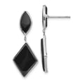 thumbnail image 1 of 14K White Gold Onyx Dangle Post Earrings, 1 of 1