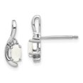 thumbnail image 1 of 14K White Gold Opal & Diamond Post Earrings, 1 of 1