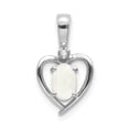 thumbnail image 1 of 14K White Gold Opal and Diamond Heart Pendant, 1 of 1