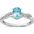 thumbnail image 1 of 14K White Gold Oval Blue Topaz And Diamond Ringsize 7 - Jbsp, 1 of 5