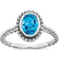 thumbnail image 1 of 14K White Gold Oval Blue Topaz Ringsize 7 (Width 1.7) - Jbsp, 1 of 5