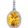 thumbnail image 1 of 14K White Gold Oval Citrine And Diamond Halo Pendant (Width 9.1) (Length 18.4) - Jbsp, 1 of 5