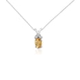 thumbnail image 1 of 14K White Gold Oval Citrine Pendant with Diamonds, 1 of 1