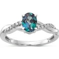 thumbnail image 1 of 14K White Gold Oval Created Alexandrite And Diamond Ringsize 7 - Jbsp, 1 of 5