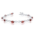 thumbnail image 1 of 14K White Gold Oval Garnet and Diamond Bracelet, 1 of 3