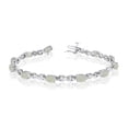 thumbnail image 1 of 14K White Gold Oval Opal and Diamond Bracelet, 1 of 2