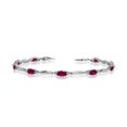 thumbnail image 1 of 14K White Gold Oval Ruby and Diamond Bracelet, 1 of 2