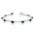 thumbnail image 1 of 14K White Gold Oval Sapphire and Diamond Bracelet, 1 of 3
