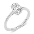 thumbnail image 1 of 14K White Gold Oval Shape Lab Grown Diamond Basket Split Shank Solitaire Engagement Ring - 1.50 Carat | E-F Color, VS1-VS2 Clarity (Ring Size: 5), 1 of 3