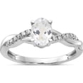 thumbnail image 1 of 14K White Gold Oval Topaz And Diamond Ringsize 7 - Jbsp, 1 of 5