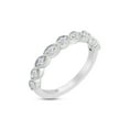 thumbnail image 1 of AFFY 14K White Gold Over Sterling Silver Round White Natural Diamond Half-Eternity Wedding Engagement Band Ring (0.2 Cttw, I-J Color, I2-I3 Clarity), Ring Size-9, 1 of 5