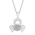 thumbnail image 1 of AFFY 14K White Gold Over Sterling Silver White Natural Diamond Accent Crab Pendant Necklace with 18" Chain, 1 of 1
