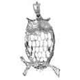 thumbnail image 1 of 14K White Gold Owl Pendant - 46 mm, 1 of 3