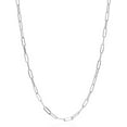 thumbnail image 1 of 14K White Gold Paper Clip 2mm Solid Cable Link High Polish Mens Womens Necklace Chain, Giorgio Bergamo, 1 of 6