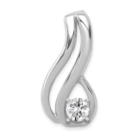 14K White Gold Peg Set with Diamond Slide Mounting