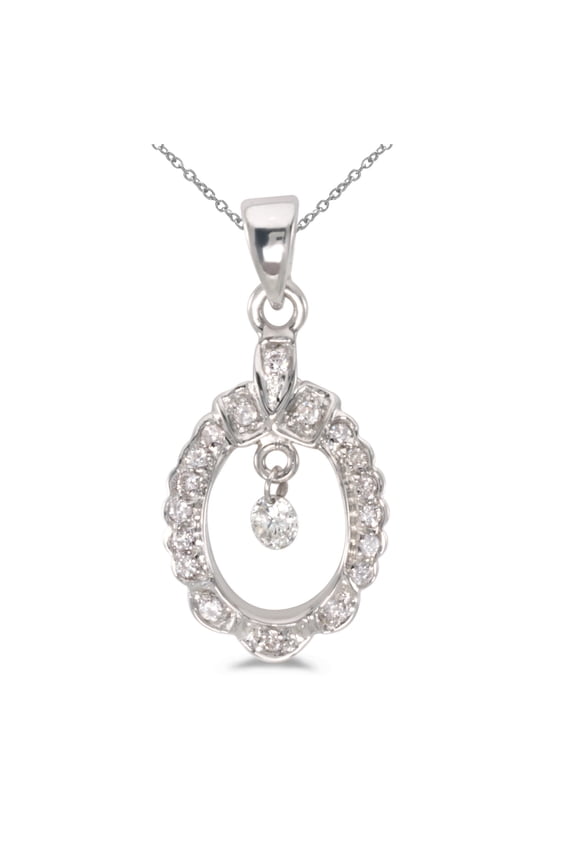 14K White Gold Pendant with 18 Chain
