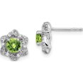 thumbnail image 1 of 14K White Gold Peridot And Diamond Post Earrings (Width 8.8) (Length 8.8) - Jbsp, 1 of 5