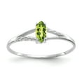 thumbnail image 1 of 14K White Gold Peridot Birthstone Ring Size 6, 1 of 5