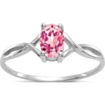 thumbnail image 1 of 14K White Gold Pink Tourmaline Birthstone Ring (Size 7) Made In India xbr429, 1 of 5