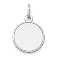 thumbnail image 1 of 14K White Gold Plain .018 Gauge Round Engravable Disc Charm, 1 of 1