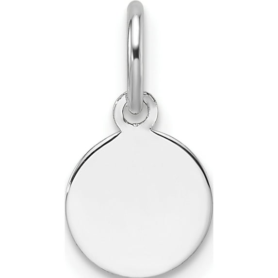 14K White Gold Plain .027 Gauge Round Engravable Disc Charm (Width 7.5) (Length 13.2) - Jbsp