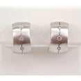thumbnail image 1 of 14K White Gold Plated 1.50Ct Round Cut Lab Created Diamond Huggie Hoop Women's Engagement Earrings 925 Silver, 1 of 5