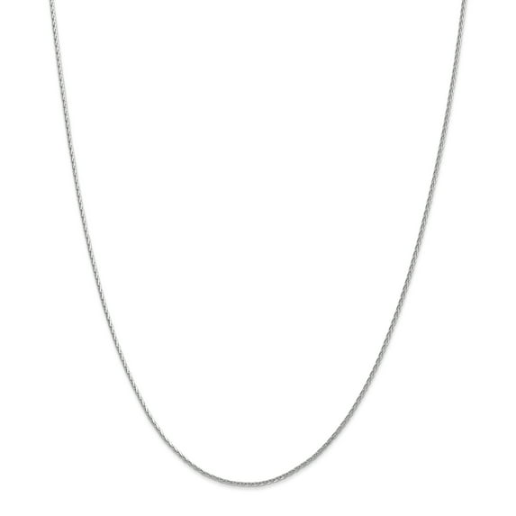 14K White Gold Plated 1.5mm Round Diamond Cut Wheat Chain Necklace