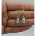 thumbnail image 1 of 14K White Gold Plated 2Ct Marquise Cut Lab-Created Diamond Solitaire Drop Dangle Hook Earrings Women's, 1 of 2