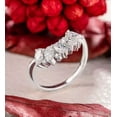 thumbnail image 1 of 14K White Gold Plated 3Ct Lab-Created Pear Cut Diamond Women's Wedding Band Ring, 1 of 1