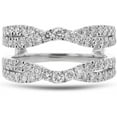 thumbnail image 1 of 14K White Gold Plated 925 Sterling Silver Moissanite Diamond Enhancer Ring Guard Engagement Wrap Ring For Her, 1 of 2