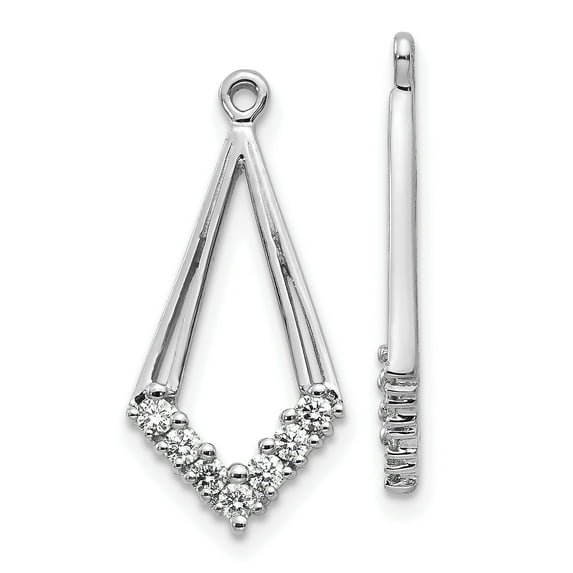 14K White Gold Plated AA Diamond Earring Jackets