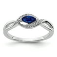thumbnail image 1 of 14K White Gold Plated Diamond & Sapphire Ring Size 7, 1 of 7