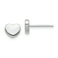 thumbnail image 1 of 14K White Gold Plated Polished Heart Post Earrings, 1 of 5