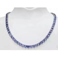 thumbnail image 1 of 14K White Gold Plated Round Lab-Created Tanzanite Women Tennis Necklace, 1 of 3