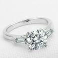 thumbnail image 1 of 2Ct Round Cut Moissanite 3-Stone Engagement Ring for Women, 14K White Gold Plated 925 Silver, 1 of 2