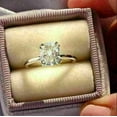 thumbnail image 1 of 14K White Gold Plated Sterling Silver 2Ct Lab Created Cushion Diamond Solitaire Engagement Women's Ring, 1 of 4