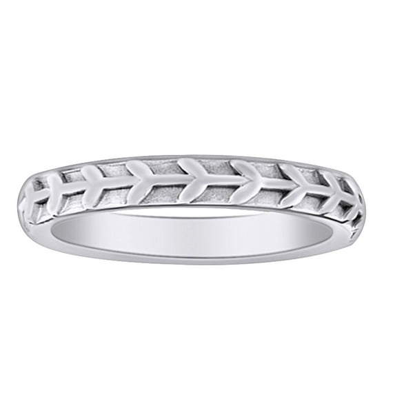 AFFY 14K White Gold Plated Sterling Silver Vine Leaf Engagement Wedding Band Ring For Women Ring Size-10