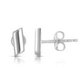 thumbnail image 1 of 14K White Gold Polish Slanted Bar Studs With Earring Backs, 1 of 4