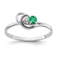 thumbnail image 1 of 14K White Gold Polished 0.004CT Diamond & 3 mm Round Gemstone Ring Mounting - Size 6, 1 of 1