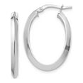 thumbnail image 1 of 14K White Gold Polished 2.5mm Knife Edge Oval Hoop Earrings (26.2 X 18.29) Made In Peru tf1399w, 1 of 6