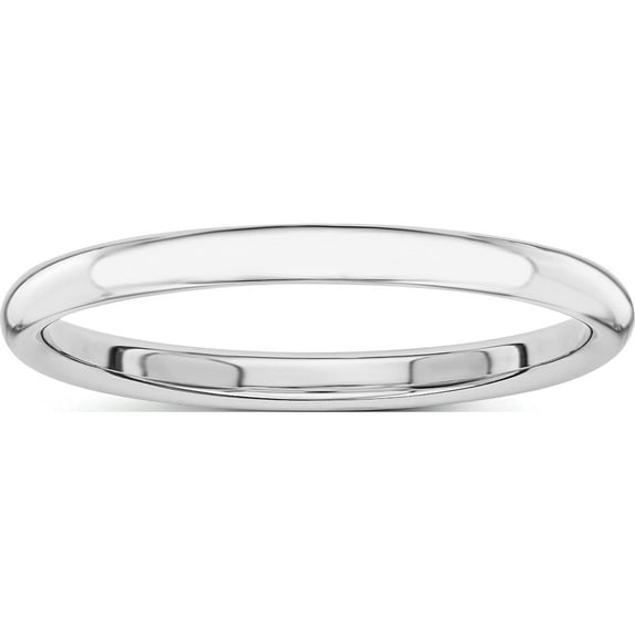 14K White Gold Polished 2mm Band (Size 5.5) Made In United States stk5-5.5