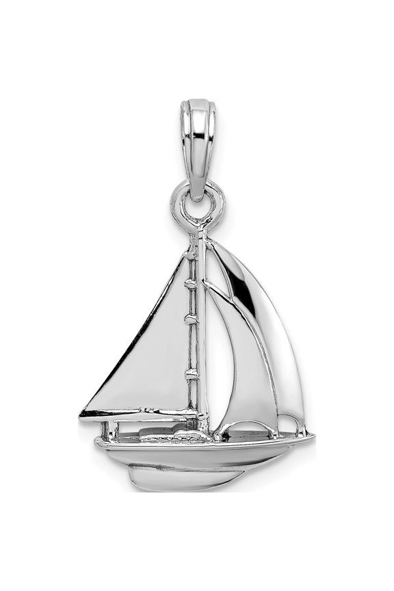 14K White Gold Polished 3-D Sailboat Charm Material Primary Purity Refined Stunning Polished Designed for those who cherish timeless beauty