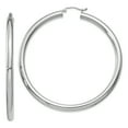 thumbnail image 1 of 14K White Gold Polished 4mm Tube Hoop Earrings 14k White Gold Earrings, 1 of 1