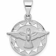 thumbnail image 1 of 14K White Gold Polished And Satin Hollow Holy Spirit Pendant (23.55 X 18) Made In United States -Jewelry By Sweet Pea, 1 of 7