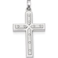 thumbnail image 1 of 14K White Gold Polished And Satin With Dots Cross Pendant (36.5 X 20.3) Made In United States xr1565, 1 of 3