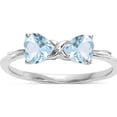 thumbnail image 1 of 14K White Gold Polished Aquamarine Bow Ring (Size 7) Made In Thailand xbs554, 1 of 5