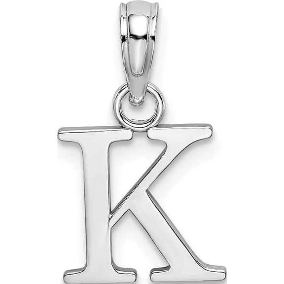 Jewelry by Sweet Pea 14K White Gold Polished Block Letter K Initial Pendant