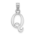 thumbnail image 1 of 14K White Gold Polished Block Letter Q Initial Pendant K6423WQ, 1 of 4
