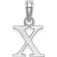 thumbnail image 1 of 14K White Gold Polished Block Letter X Initial Pendant Made In United States k6423wx, 1 of 5