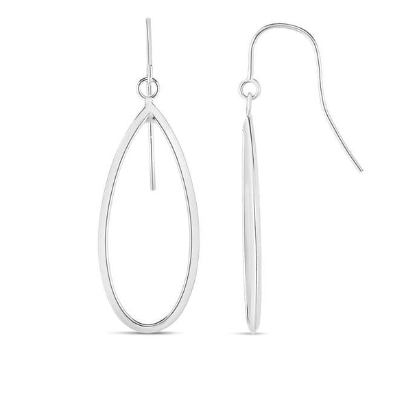 14K White Gold Polished Earring with Euro Wire Clasp